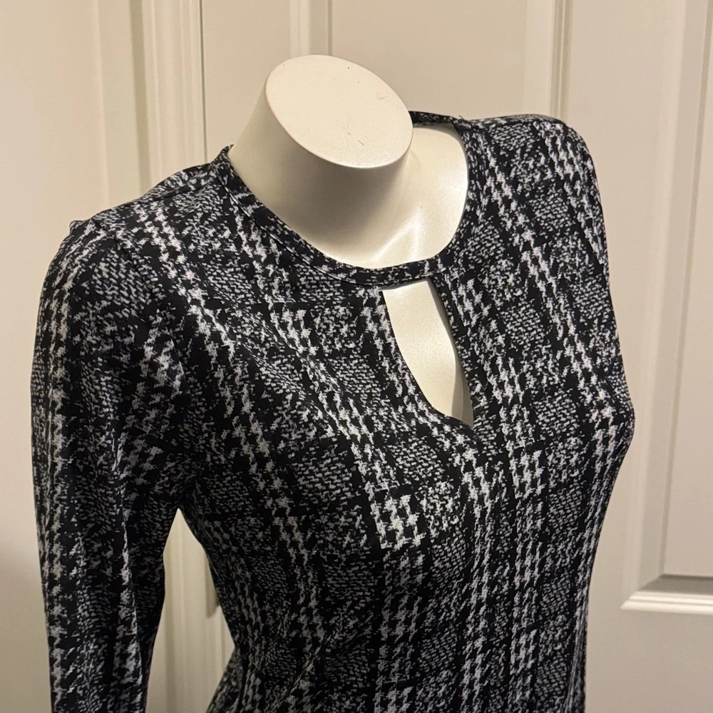 Michael Kors Monochrome Long Sleeve Dress